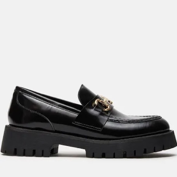 Madden Girl Harlow Black Horsebit Lug Sole Loafers- Size 8 - Picture 2 of 7